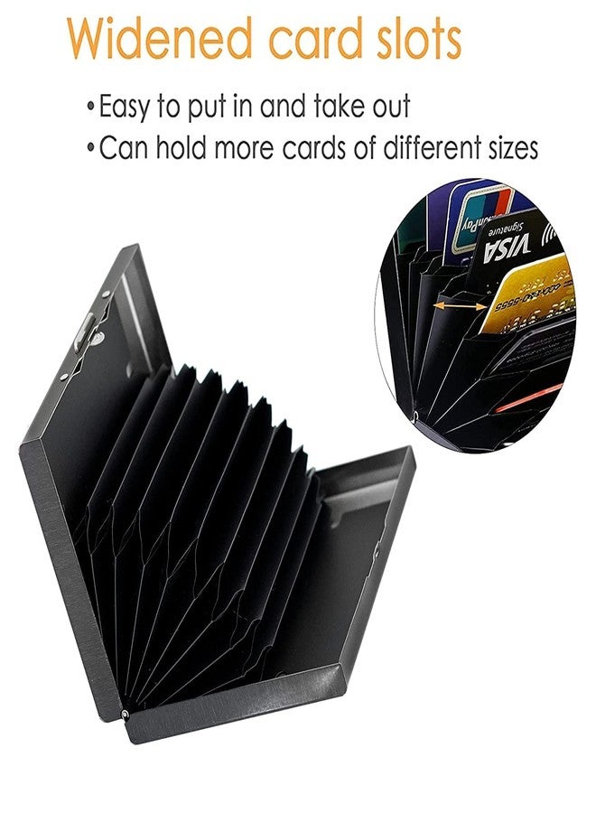 بروتوكارت محفظة بروتوكارت المعدنية بستة فتحات لحجب تقنية RFID | حامل بطاقات ائتمان | محفظة للرجال والنساء (9.5 × 6.5 × 1.3 سم) (أسود) - Image 4